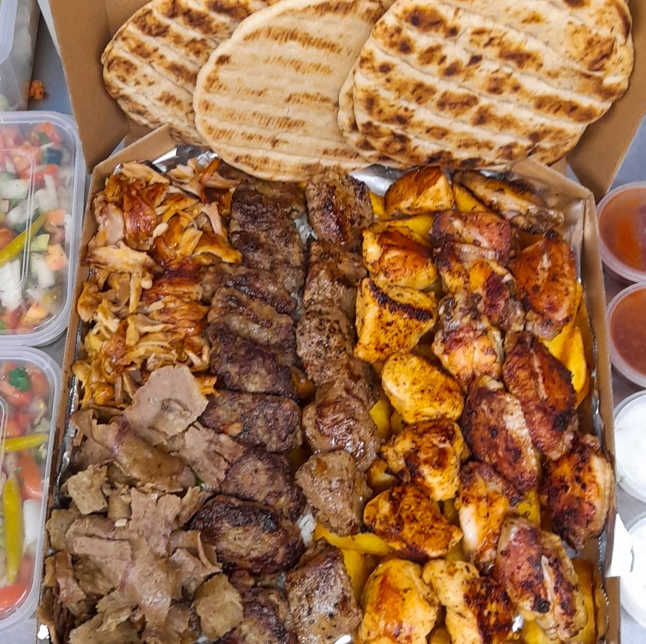 Mediterranean Grills Box Served at Merhaba Takeaway in Bellshill